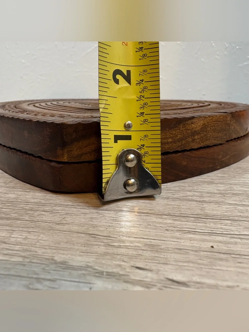 Vintage Hand Carved Heart Shaped Collapsible Wooden Fruit Basket Folding Trivet